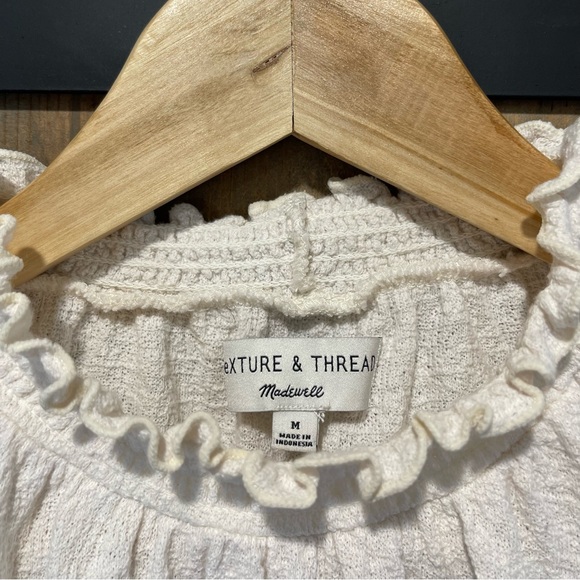 Madewell Texture & Thread Ruffle Neck Bell Sleeve Top - Picture 6 of 7